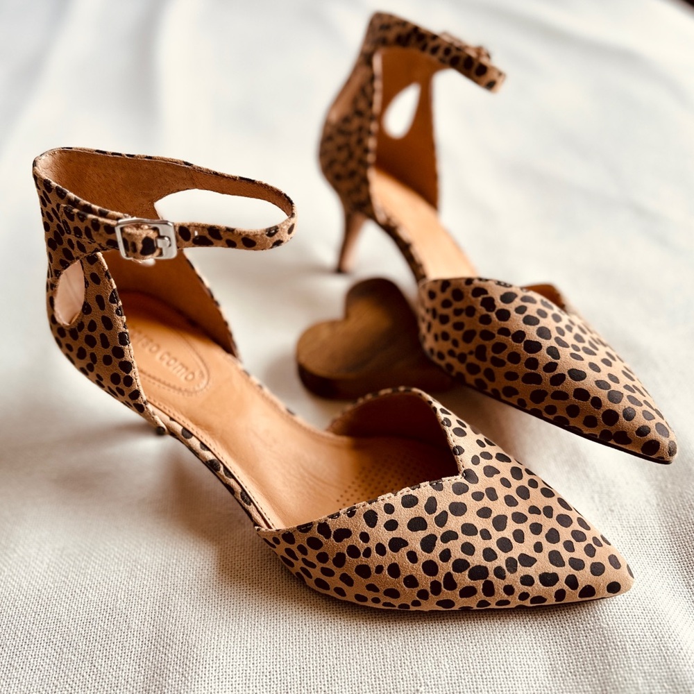 Corso Como Devorah Pump Ankle Strap Leopard Print Leather Shoe | Women’s 9 NWOT